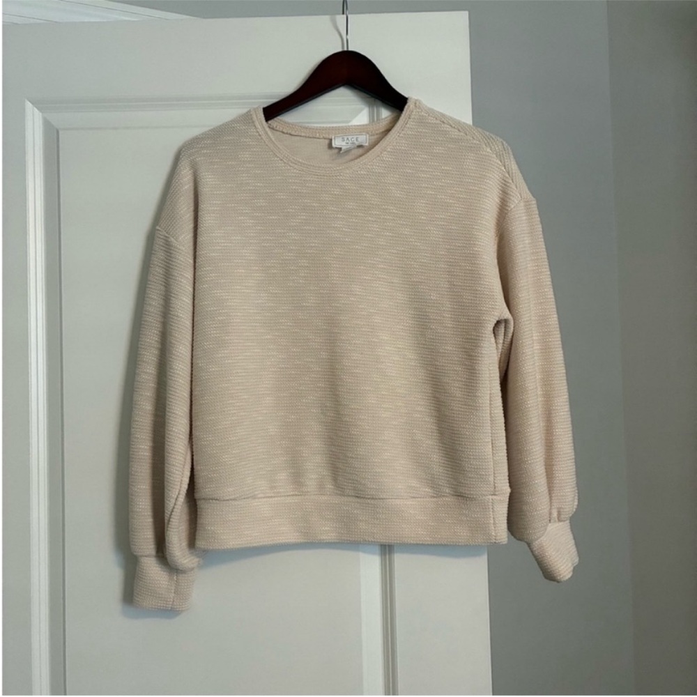 Anthropologie Sage The Label Cream Velour Top